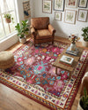 Chateau Elegance Collection Area Rug - Versailles Square Multi  lifestyle 58