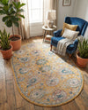 Seville Stripes Collection Area Rug -  Cordoba (Yellow) Oval Yellow  lifestyle 68