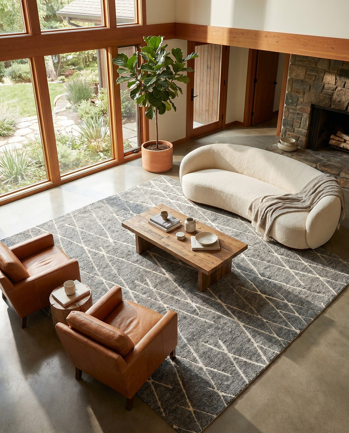Sahara Berber Wool Collection Area Rug - Marrakesh Square Silver Gray  lifestyle 146