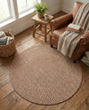 Highland Woven Jute Collection Area Rug - Glenmore (Light Brown) Round Light Brown  lifestyle 54