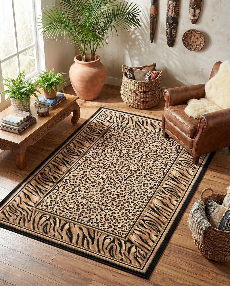 Savannah Sojourn Collection Area Rug -  Chobe Rectangle Light Brown  lifestyle 11