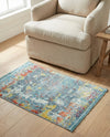 Caribbean Breeze Collection Area Rug -  Quantic Rectangle Blue  lifestyle 4