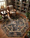 Neptune Elegance Collection Area Rug -  Galatea (Black) Octagon Black  lifestyle 58