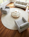 Solid Shag Seaside Collection Area Rug - Azure Cove (Ivory) Round Ivory  lifestyle 41