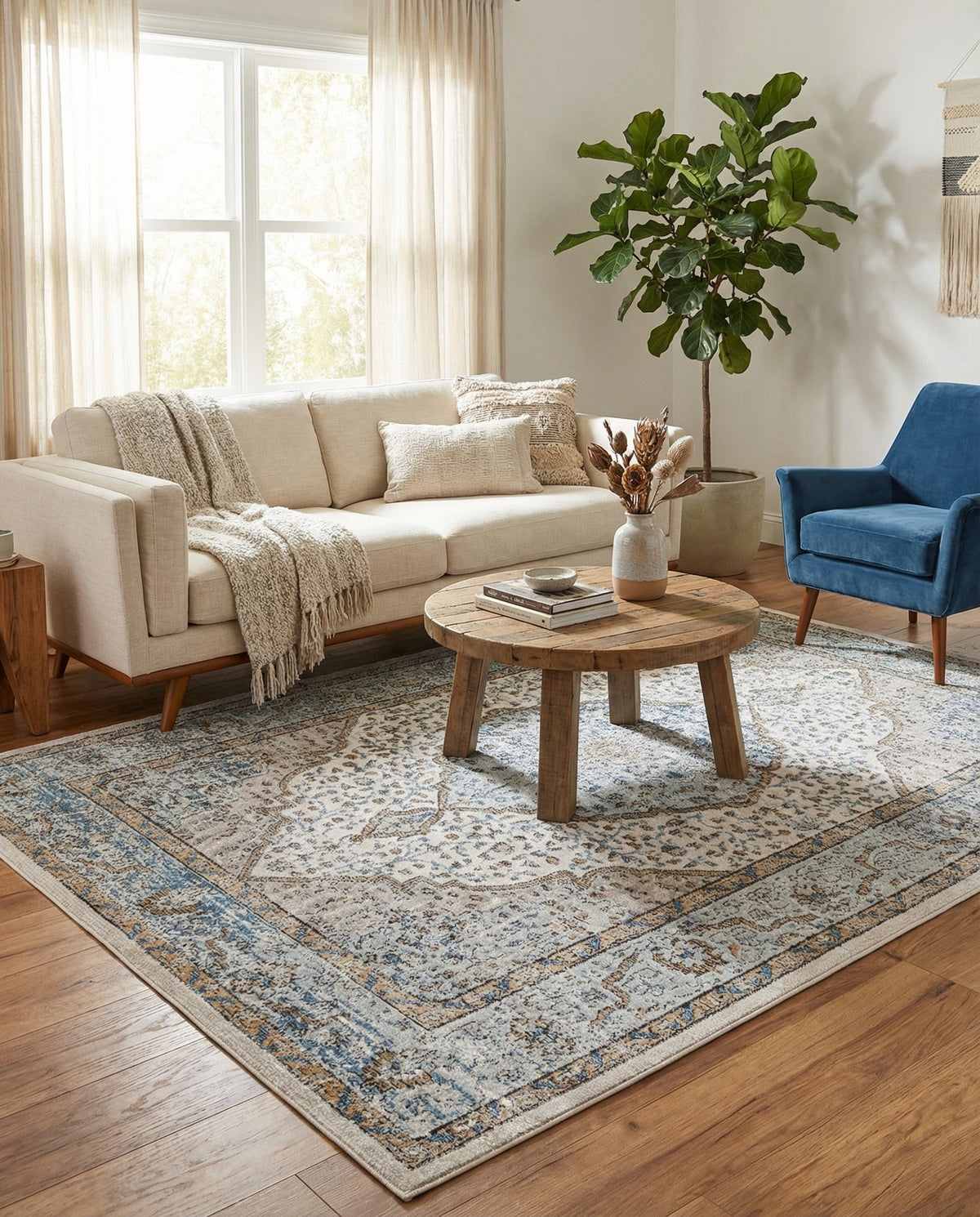 Mykonos Manor Collection Area Rug - Delos Rectangle Blue  lifestyle 19