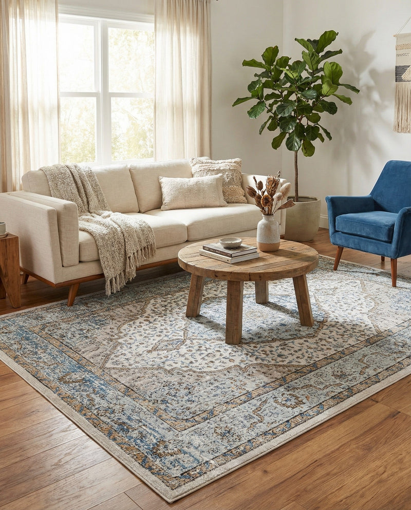 Mykonos Manor Collection Area Rug - Delos Rectangle Blue  lifestyle 19