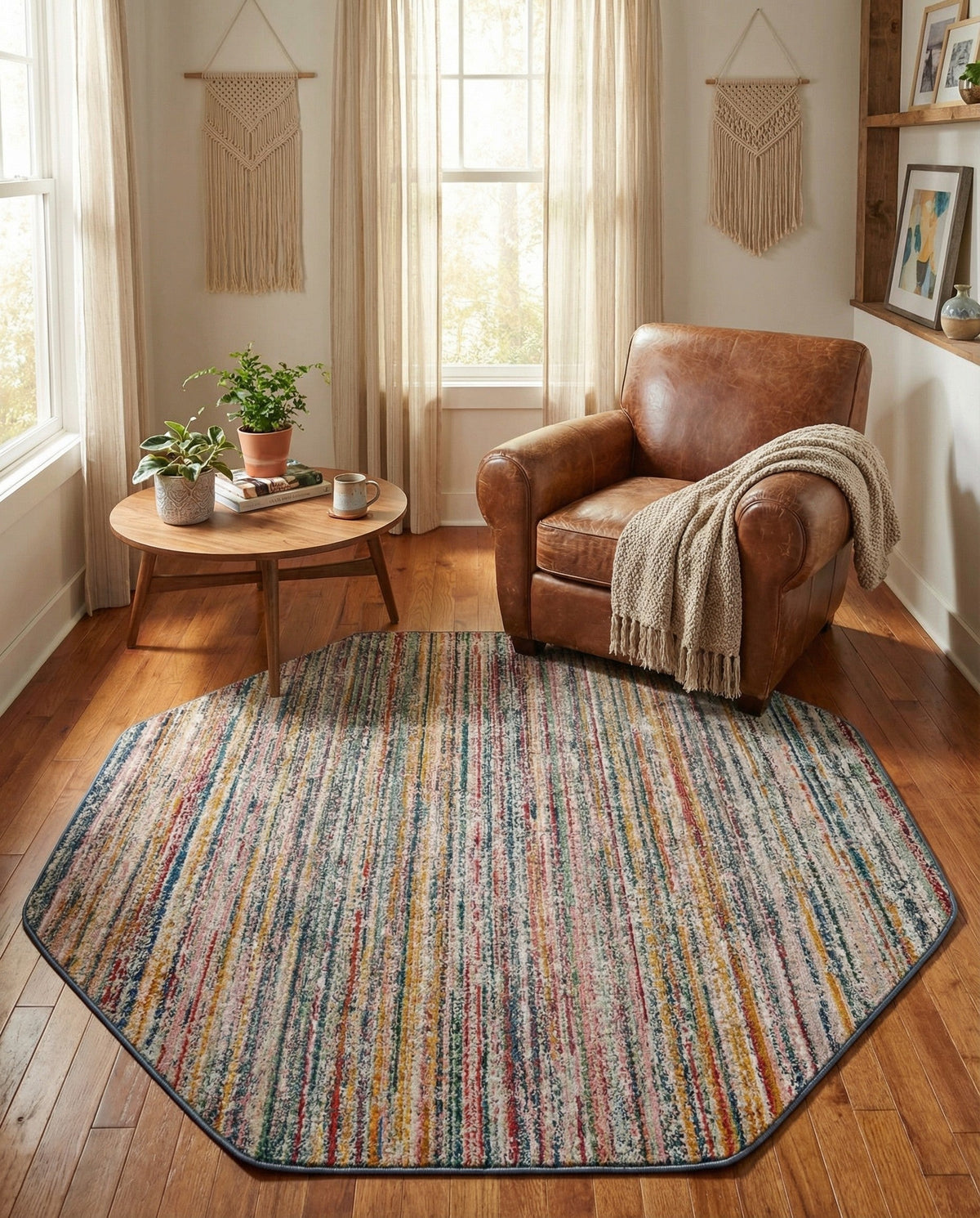Jewel Oasis Collection Area Rug - Sapphire (Multi) Octagon Multi  lifestyle 67