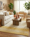 Mediterranean Lattice Collection Area Rug -  Casablanca (Ivory and Yellow) Rectangle Ivory and Yellow  lifestyle 9