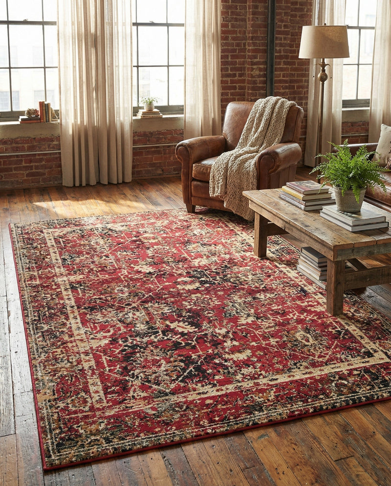 Neptune Elegance Collection Area Rug -  Galatea (Burgundy) Rectangle Burgundy  lifestyle 11