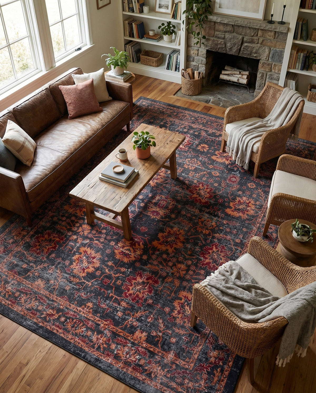 Geneva Terrace Collection Area Rug -  Lausanne Rectangle Black  lifestyle 15