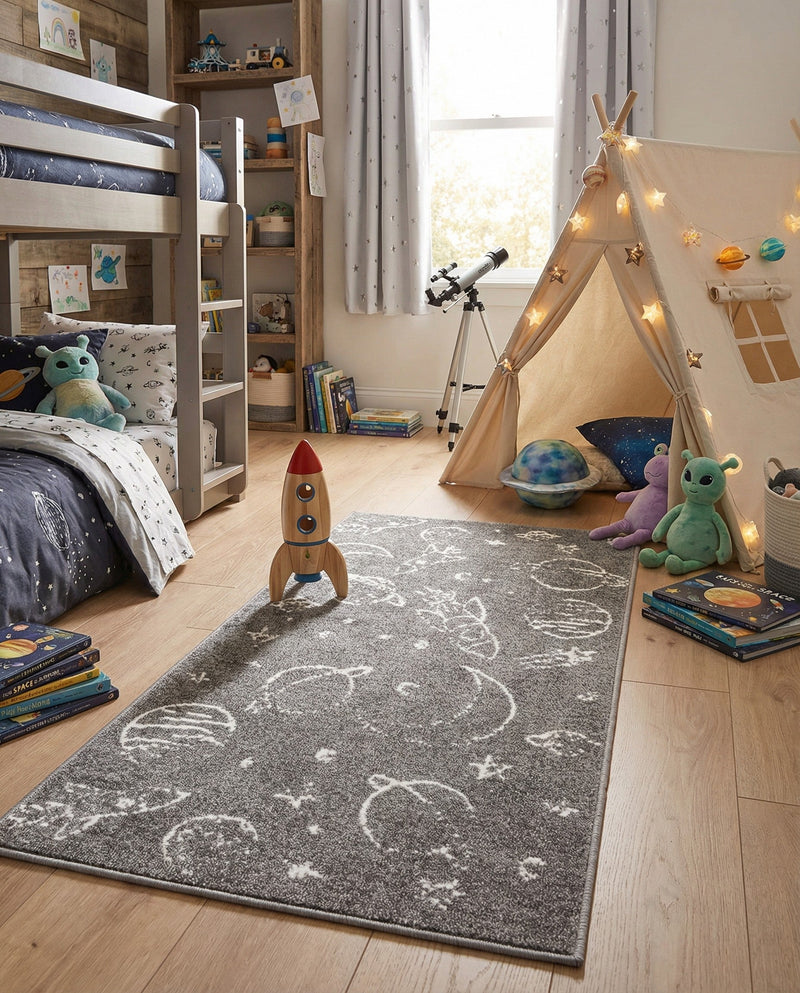 Wonder Tykes Collection Area Rug -  Jigsaw Runner Gray  lifestyle 74