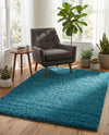 Plush Oasis Collection Area Rug - Serenity (Deep Aqua Blue) Rectangle Deep Aqua Blue  lifestyle 33