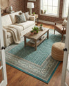 Soho Elegance Collection Area Rug -  Mercer (Turquoise) Rectangle Turquoise  lifestyle 10
