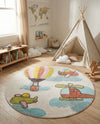Wonder Tykes Collection Area Rug -  Splatter Round Multi  lifestyle 44