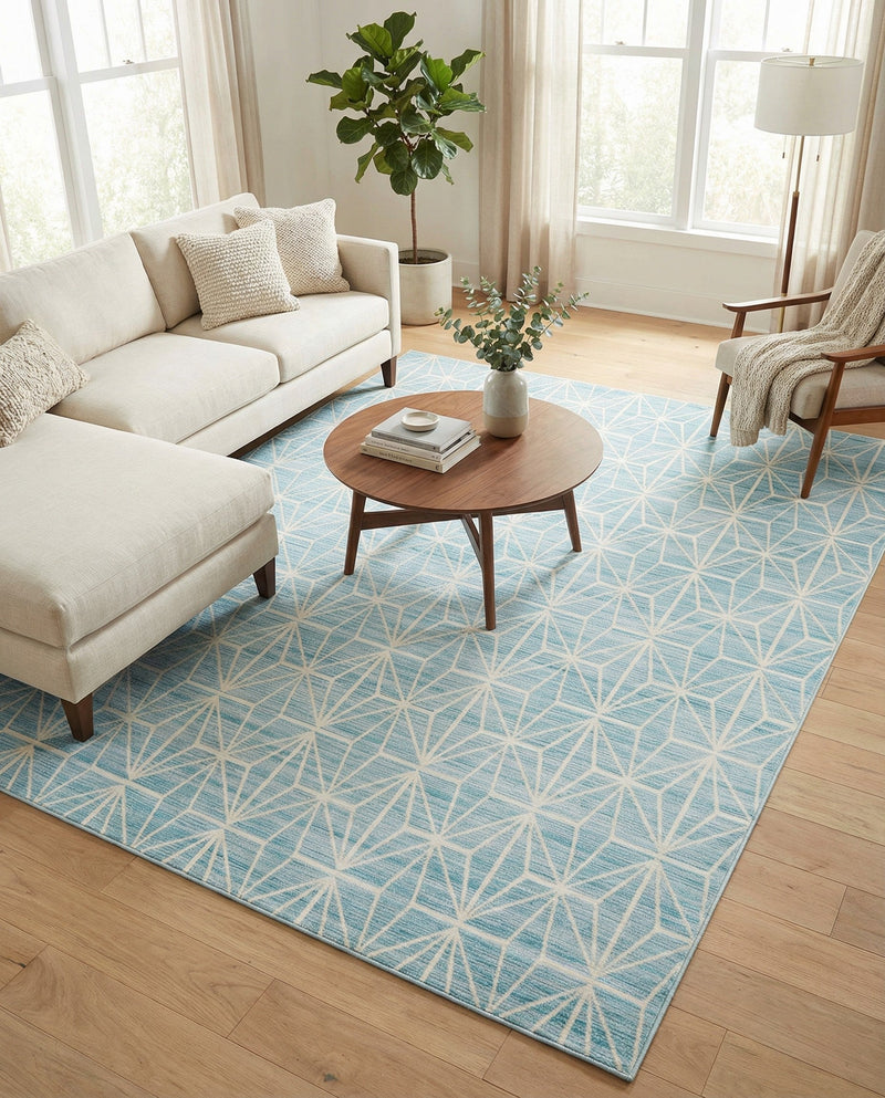 Metro Heights Collection Area Rug -  Hudson Rectangle Blue  lifestyle 16