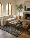 Savannah Jute Collection Area Rug - Nantucket Rectangle Navy Blue and Ivory  lifestyle 26