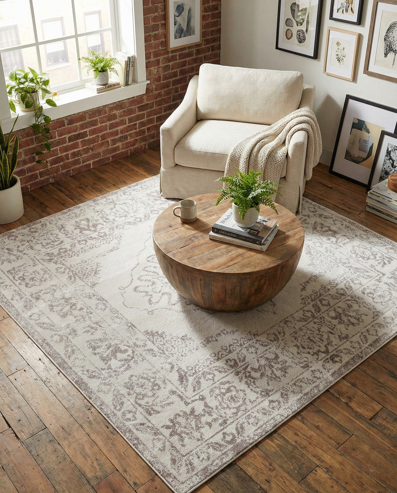 Cambridge Classics Collection Area Rug -  Magdalene (Ivory) Square Ivory  lifestyle 33
