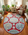 Arcadia Rugs Collection Area Rug -  Atlantis (Red) Oval Red  lifestyle 63
