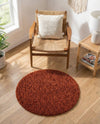 Plush Oasis Collection Area Rug - Serenity (Terracotta) Round Terracotta  lifestyle 54