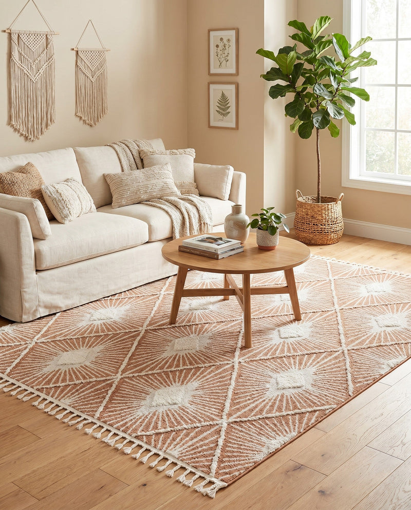 Sahara Chic Collection Area Rug - Marrakech Rectangle Rust Red  lifestyle 16