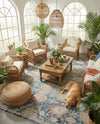 Seville Stripes Collection Area Rug -  Cordoba (Blue) Rectangle Blue  lifestyle 8