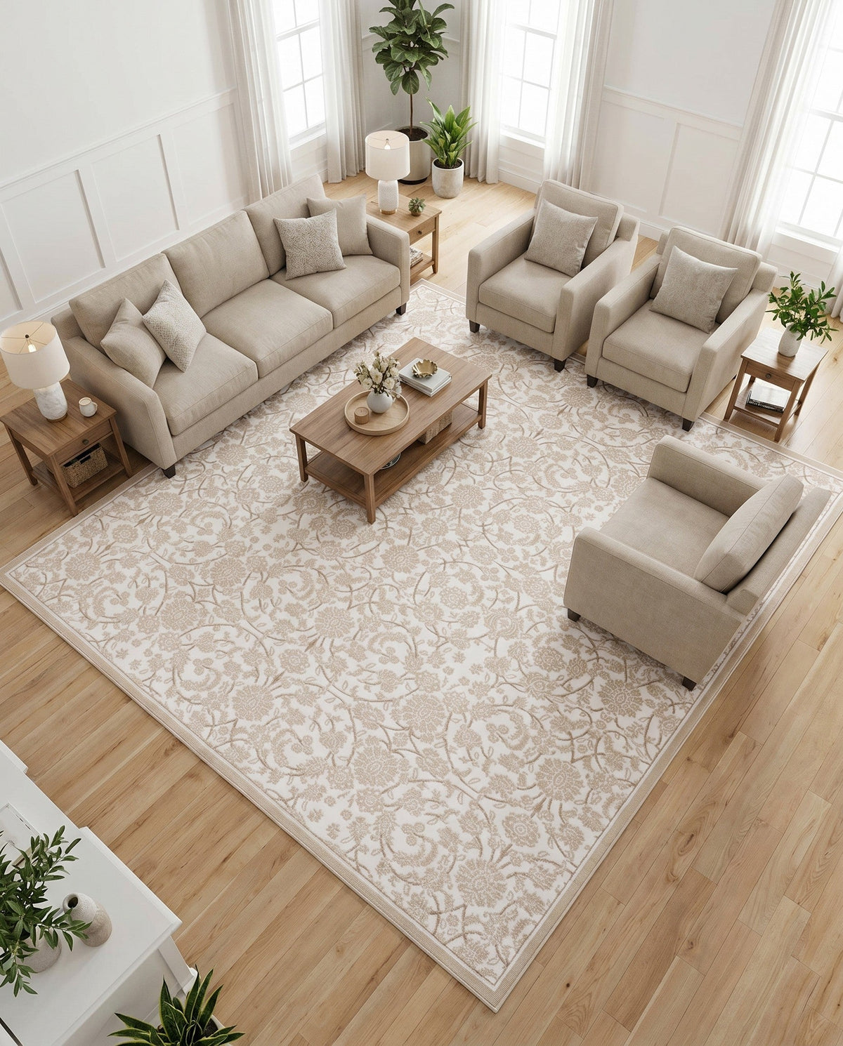 Andes Summit Collection Area Rug -  Chimborazo Square Snow White  lifestyle 149