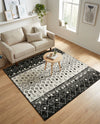Mediterranean Lattice Collection Area Rug -  Casablanca (Black and White) Square Black and White  lifestyle 62