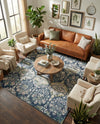 Savannah Elegance Collection Area Rug -  Forsyth Rectangle Navy Blue  lifestyle 33