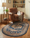 Eden Oasis Collection Area Rug -  Refuge (Blue) Oval Blue  lifestyle 70