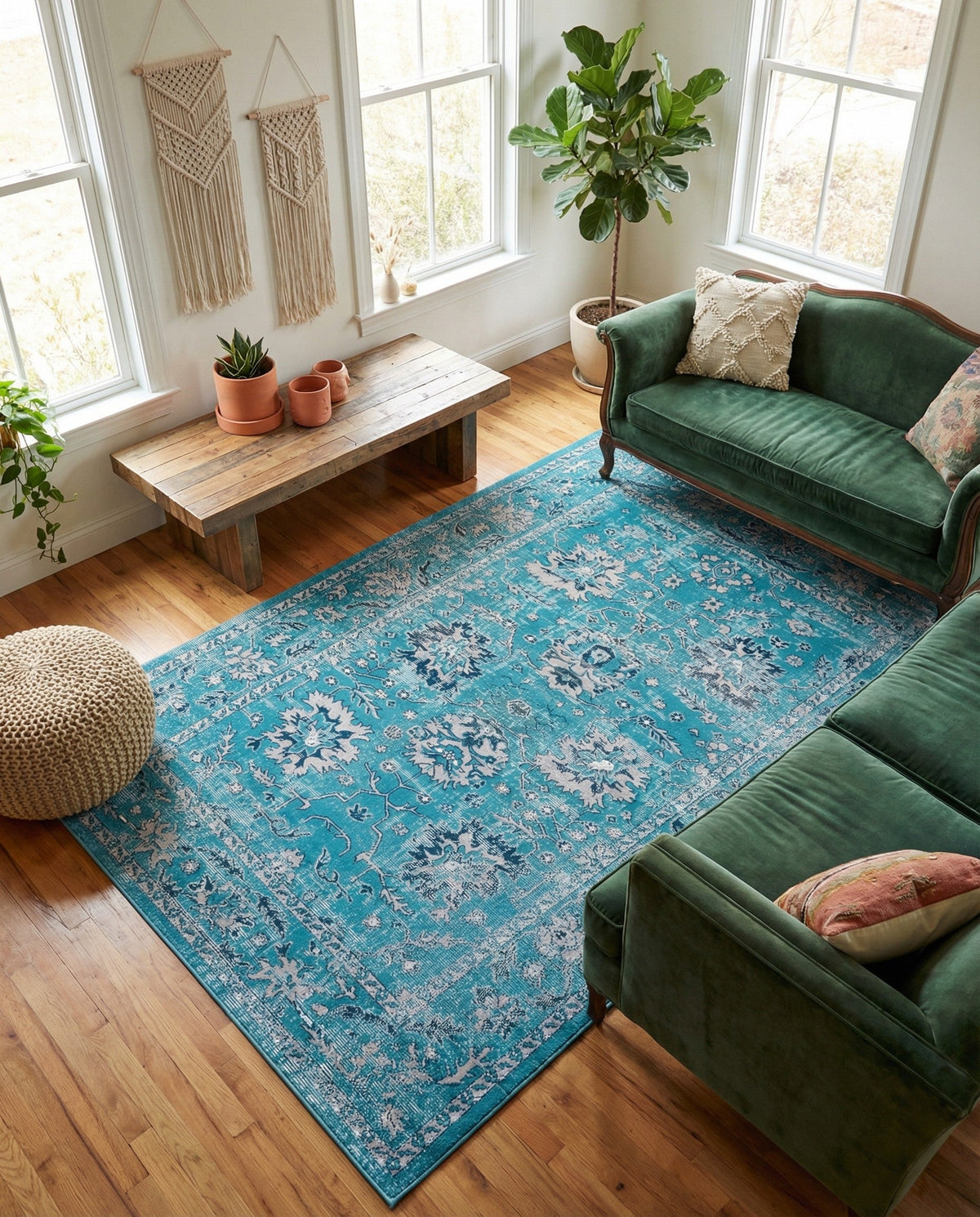 Geneva Terrace Collection Area Rug -  Lausanne Rectangle Blue  lifestyle 11