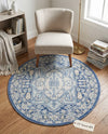 Savannah Series Collection Area Rug - Charleston (French Blue) Round French Blue  lifestyle 63