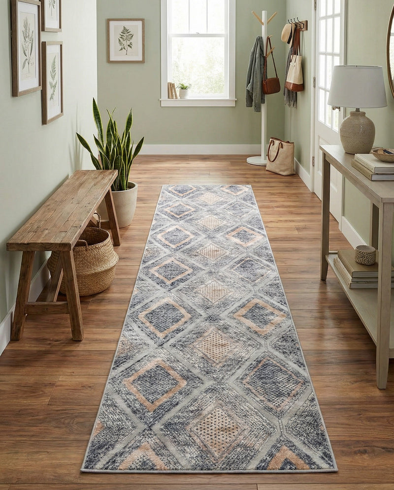 Aegean Elegance Collection Area Rug -  Rhodes Runner Gray Cream  lifestyle 38