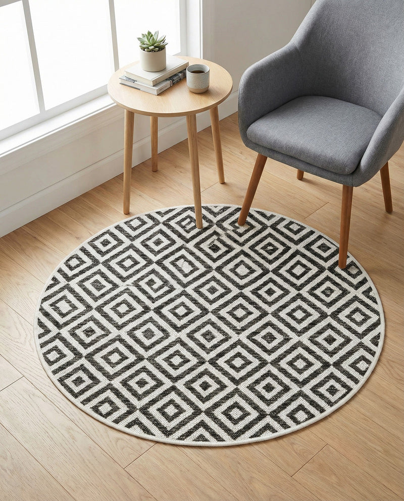 Urban Oasis Rugs Collection Area Rug -  Rooftop (Charcoal Gray) Round Charcoal Gray  lifestyle 86