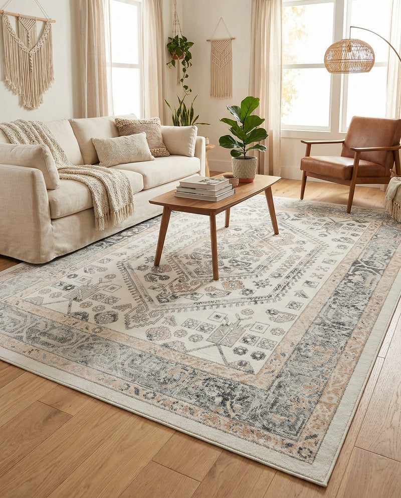 Adriana Terrace Collection Area Rug - Capri (Ivory) Rectangle Ivory  lifestyle 13