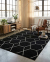 Trellis Mosaic Collection Area Rug - Arborville (Black) Rectangle Black  lifestyle 22