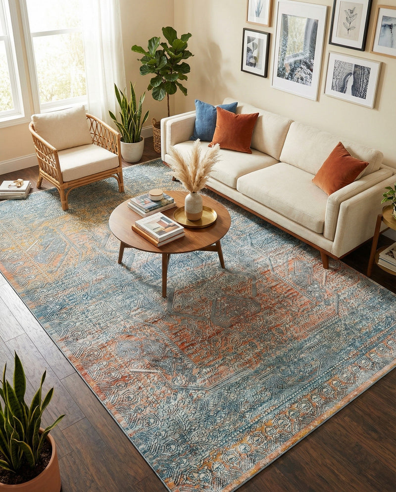 Coastal Haven Collection Area Rug -  Oceania Rectangle Multi  lifestyle 11