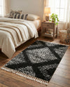Tranquil Tides Shag Collection Area Rug -  Azure Rectangle Black and White  lifestyle 39