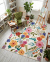 Meadow Breeze Collection Area Rug -  Petal Rectangle Ivory  lifestyle 57