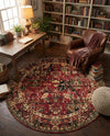 Neptune Elegance Collection Area Rug -  Galatea (Burgundy) Round Burgundy  lifestyle 72