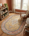 Seville Stripes Collection Area Rug - Cadiz (Yellow) Oval Yellow  lifestyle 60