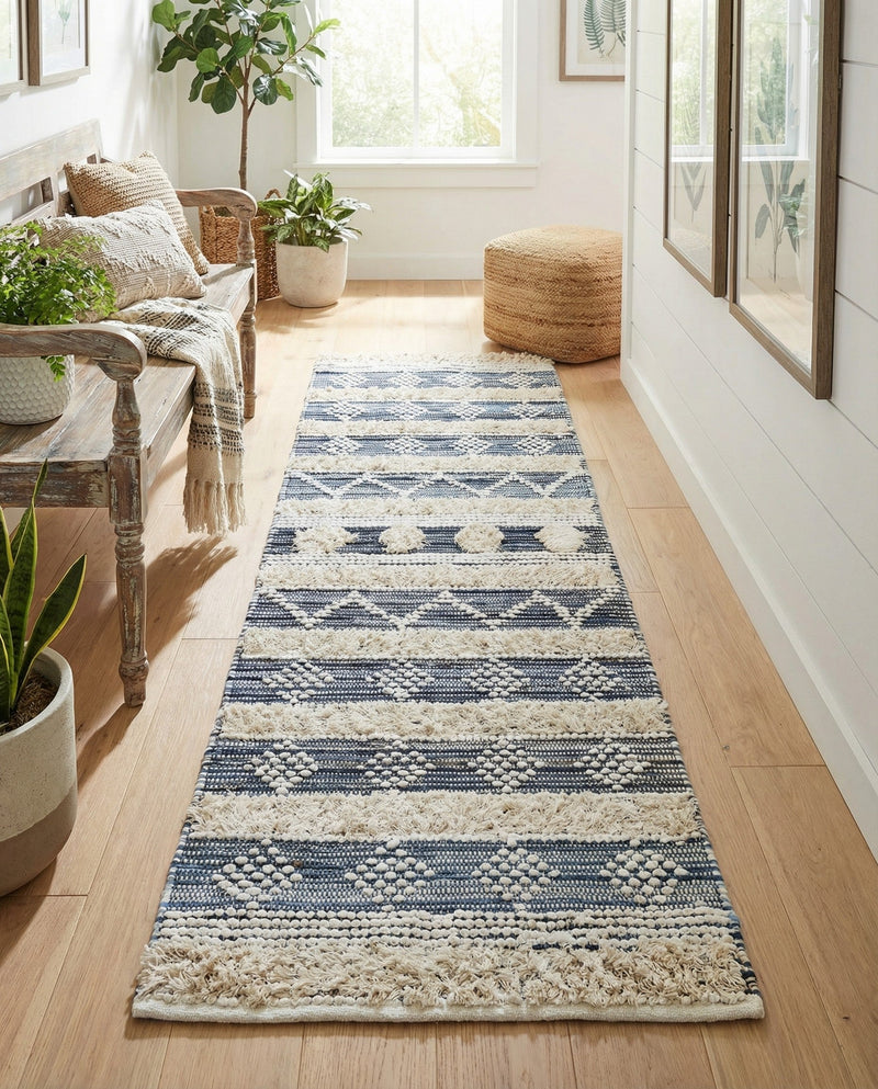 Cotton Punjab Passage Collection Area Rug - Amritsar Runner Ivory  lifestyle 28