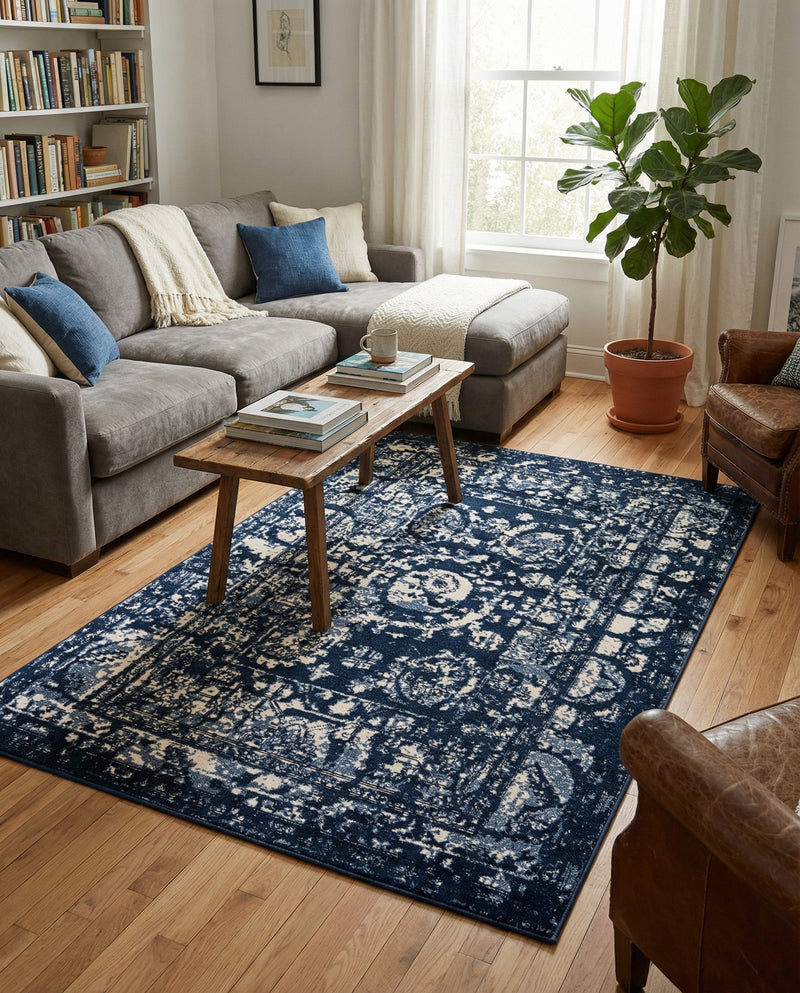 Horizon Collection Area Rug -  Zenith Rectangle Blue  lifestyle 11