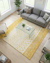 Mediterranean Lattice Collection Area Rug -  Casablanca (Ivory and Yellow) Square Ivory and Yellow  lifestyle 36