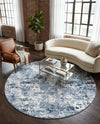 Luminara Sands Collection Area Rug - Elysium (Vintage Blue) Round Vintage Blue  lifestyle 37