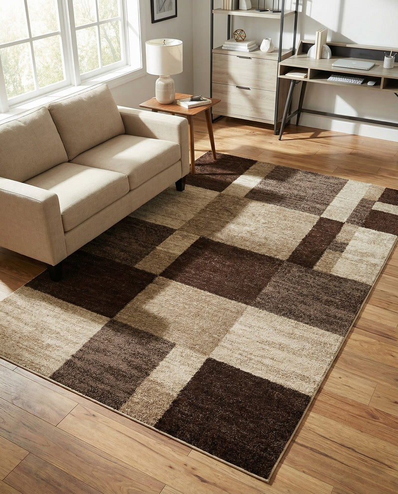 Autumn Meadow Collection Area Rug -  Sycamoreside (Light Brown) Rectangle Light Brown  lifestyle 3