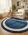 Studio Haven Collection Area Rug -  Alcove (Navy Blue) Round Navy Blue  lifestyle 55