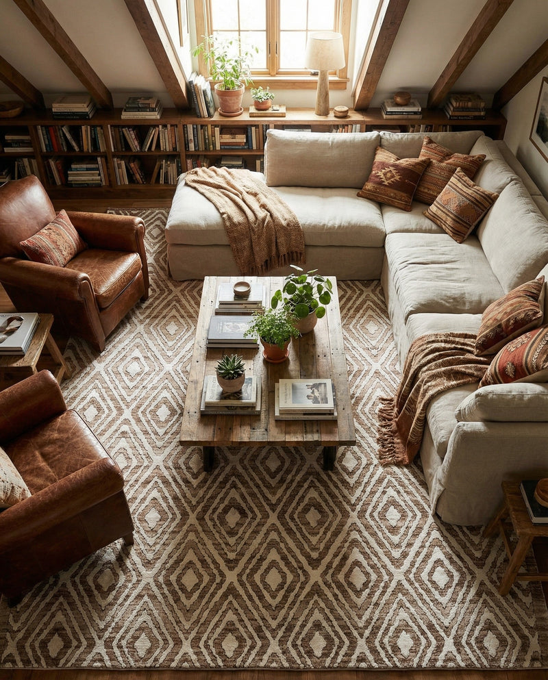 Sanctuary Retreat Collection Area Rug -  Oasis Rectangle Chocolate Brown  lifestyle 41