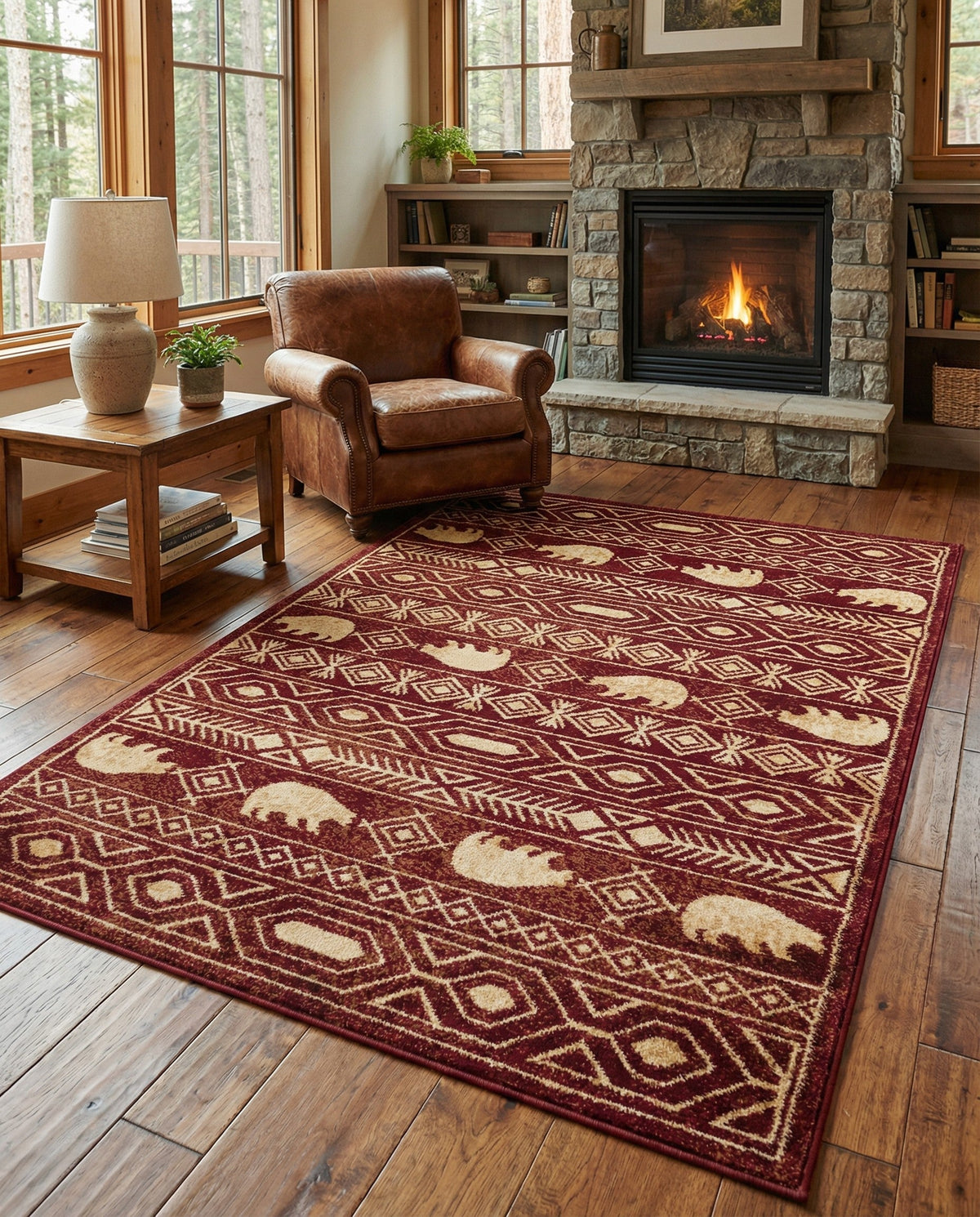 Frontier Trails Collection Area Rug -  Sedona Rectangle Red  lifestyle 22