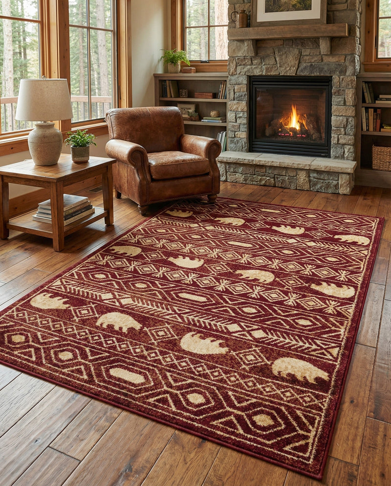 Frontier Trails Collection Area Rug -  Sedona Rectangle Red  lifestyle 22