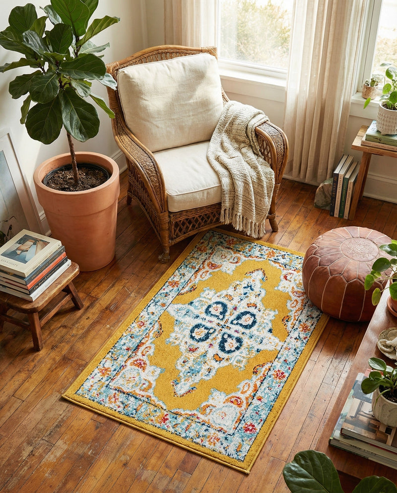 Beverly Grove Collection Area Rug -  Fairfax (Yellow) Rectangle Yellow  lifestyle 21